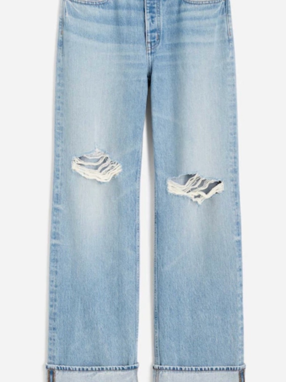 Madewell Low Slung Baggy Jeans W27 Light Washed Distressed Straight Leg Jean NWT - Picture 12 of 12